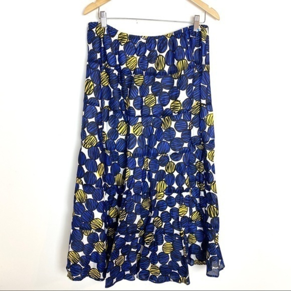 Ruby Rd. Blue Yellow Dot Peasant Maxi Skirt Size 18w